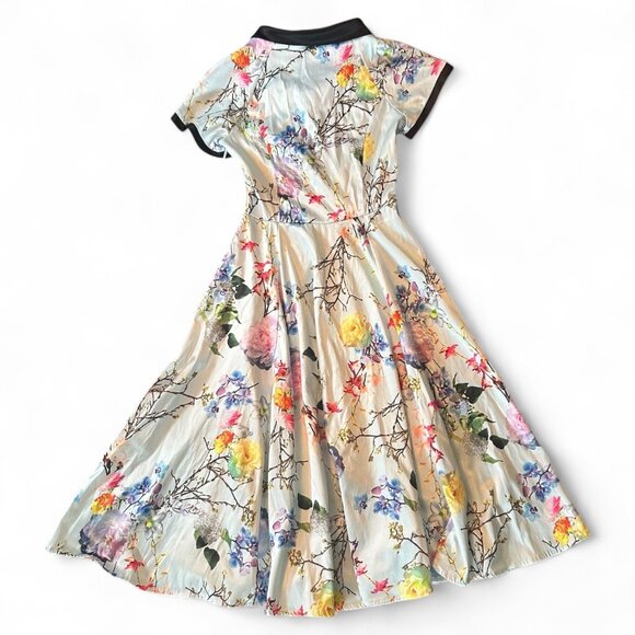 Hearts & Roses Floral Pinup Rockabilly Kimono Style Dress 4 - Picture 8 of 8